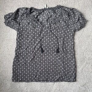 Joie Black and Gray Patterned Blouse